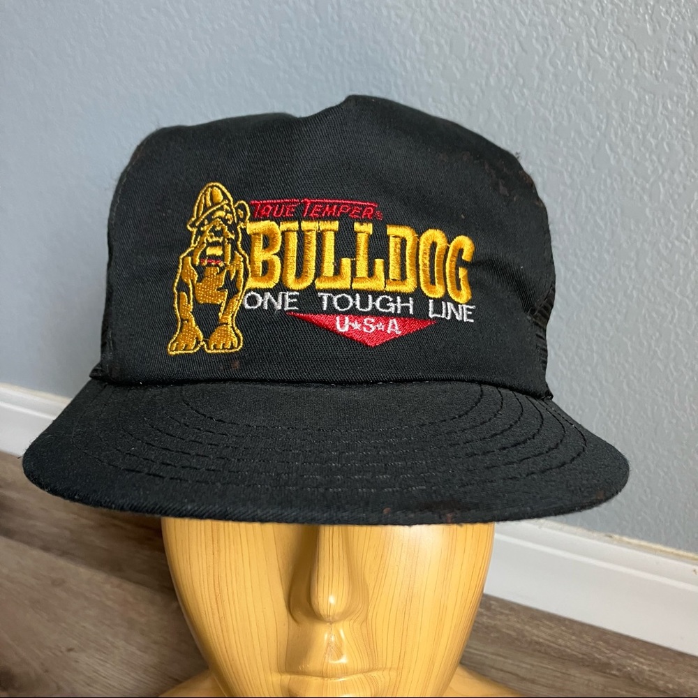 Vintage Snapback Bulldog True Temper Hat Mesh Trucker Cap Graphic USA